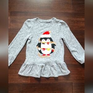 $3 in a Bundle of $15 Girls 4T Long Sleeve Penguin Christmas Winter Festive Top